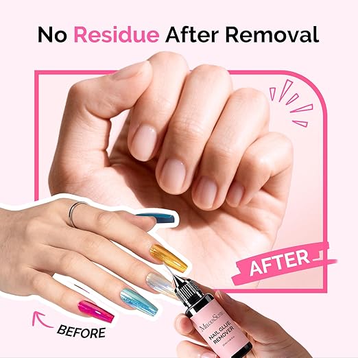 MelodySusie Nail Glue Remover for Press on Acetone Free Nail Polish Remover Multi-Functional Remover for Nails Tips Gentle Glue Remover for Gel x Nails for Home Salon 20ML