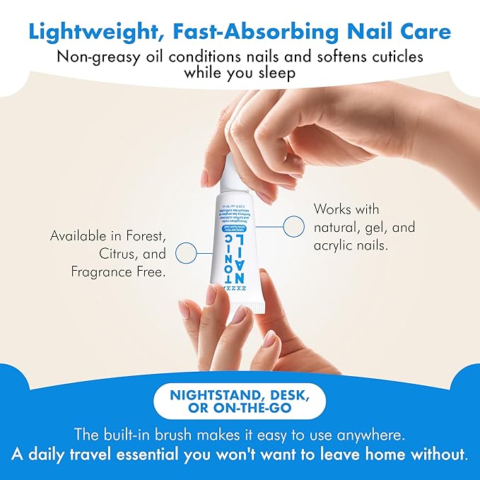 Zizia Unscented Nail Tonic – Nourishing Nail and Cuticle Oil with Squalane, Rice Protein, and Jojoba – Clean, Vegan, Cruelty-Free, Fragrance-Free Formula – Travel Essentials - 0.33 fl oz (10 ml)