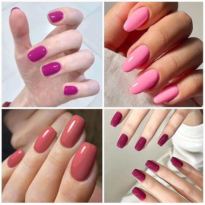 MTSSII Gel Nail Polish Set 6Pcs Gel Polish + 3Pcs Poly Nail Gel Set Nude Pink Purple Series Poly Extension Gel Nail Polish Manicure Salon at Home 15Pcs