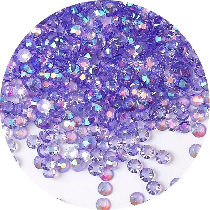 720 Pcs SS30 6mm AB Flatback Rhinestones for Nails Art Crafts Transparent Glitter Round Gems Crystals DIY Clothes Shoes(Clear Light Purple AB)