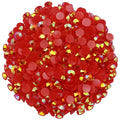 2250 Pcs SS16 4mm AB Flatback Rhinestones for Nails Art Crafts Glitter Round Shine Gems Crystals DIY Clothes Shoes （Red AB）