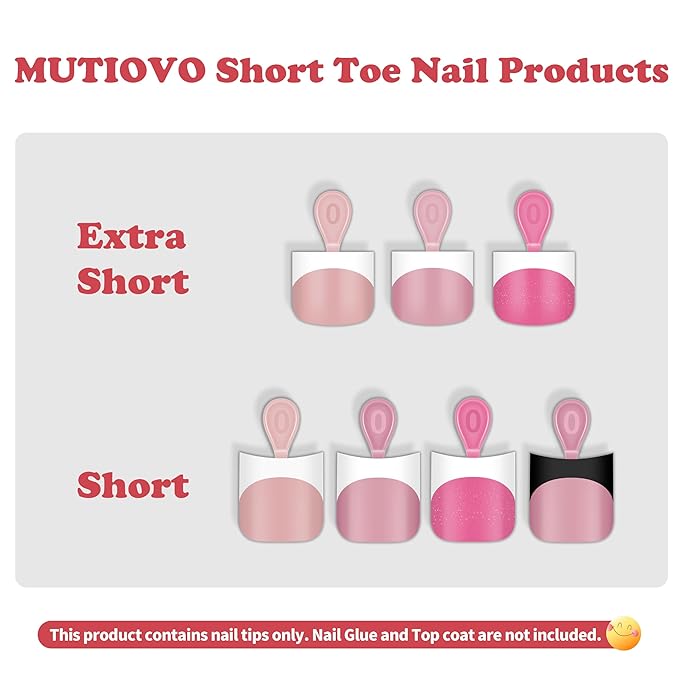 Extra Short Toe Nail White French Tip BERRY PINK,Soft Gel False Toenail Extension Kit,Thick Sharp Square Press On,Need Builder Gel & Apply Top Coat, No Glue included,for DIY x16 Sizes 224 pcs