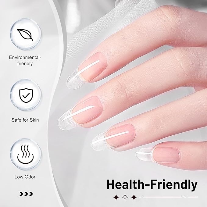 JODSONE 2Pcs 10ml Builder Gel for Nails, Clear Builder Gel for Nail Thickening Solution, Nail Extension, Apex Building,Long Lasting DIY Nail Art Gift for Women