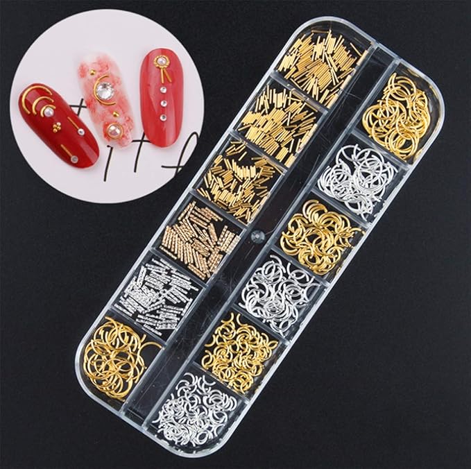 3000 Pieces(5 Boxes) Nail Art Rhinestone Set Nail Ornaments Style 1
