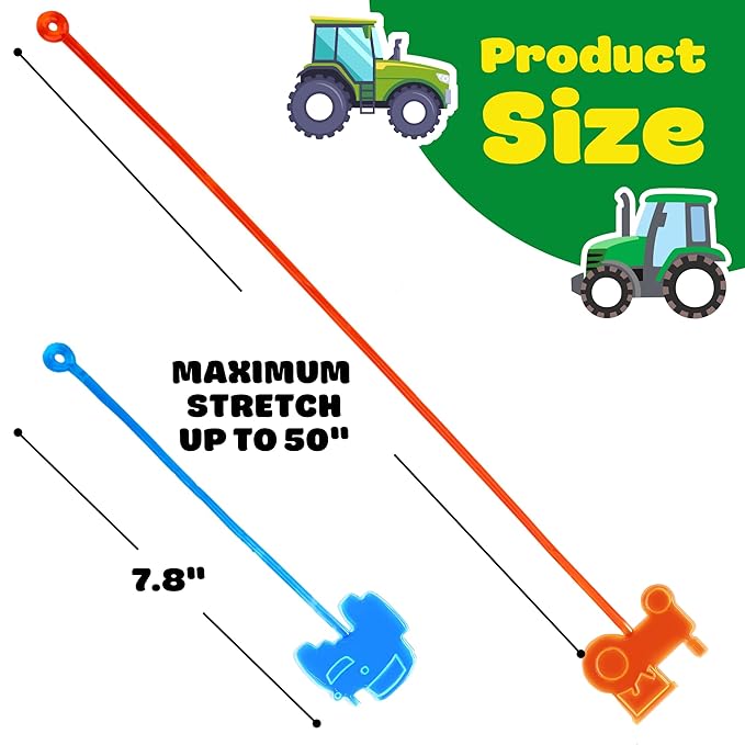 48PCS Tractor Party Favors - 24PCS Temporary Tattoos & 24PCS Stick Hands Party - Perfect Birthday Party Supplies, Goodie Bag Stuffers, Treasure Box Toys, Classroom Prizes, and Student Giftss