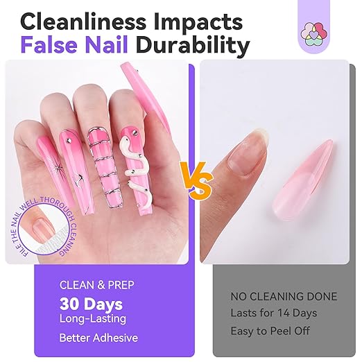 SAVILAND Pro Solid Nail Glue & Remover Kit: 30-Day Solid Adhesive Kit with U V Lamp 20g Gel & 3ml Fast Nail Glue Remover Pen for X Nail Gel Extension System