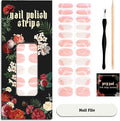 Nail Polish Strips (No UV Lamp Needed) - 22 Pcs Salon Quality Gel Nail Stickers - Long Lasting Wraps (Smoked Salmon)