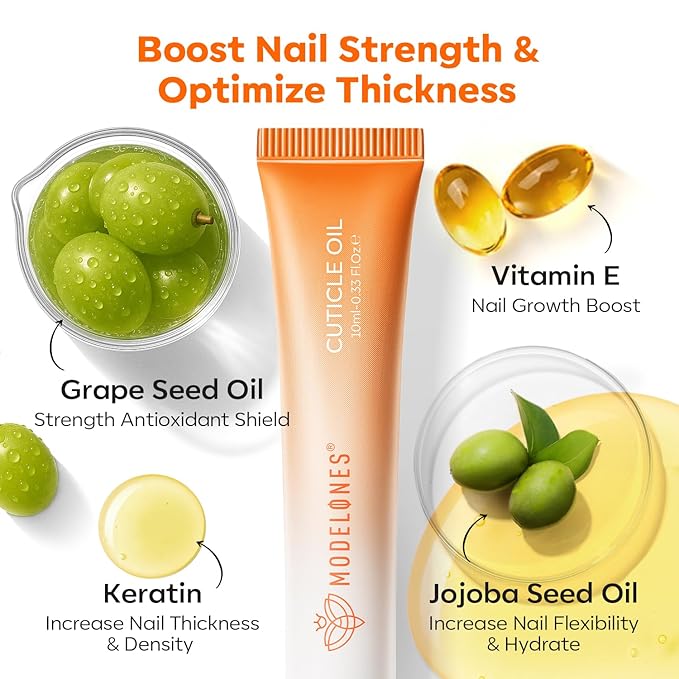 modelones Cuticle Oil Pen Rose for Growth and Strength Nail Growth Oil Cuticle Softener Quick Dry Nail Care Moisturize and Strengthen Damaged Nails 10ml 0.34Fl Oz