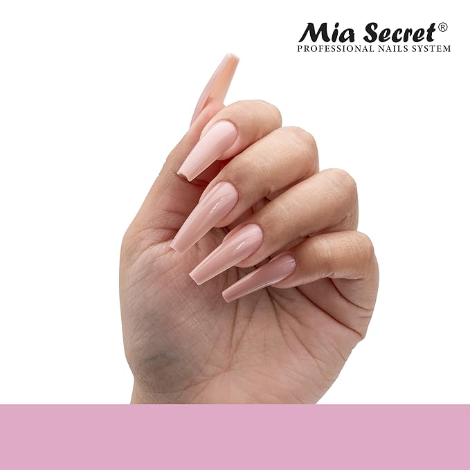 Mia Secret Soak off Soft Gel Nail Tip MADE IN USA for Salon and DIY (Cover Pink, Coffin)