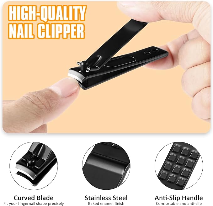 Yougai Tweezers Set,9 Pcs Professional Stainless Steel Eyeberow Tweezer Kit for Women and Men, Great Precision Tweezers No Gaps with Leather Travel Case