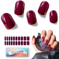 Semi Cured Gel Nail Strips, 20 pcs Nail Wraps, Glaze Stickers, Salon Quality French Manicure, Full Decal Gel Polish Strips, Long Lasting SCG, Easy on, UV Required (Scarlet Sparkle)