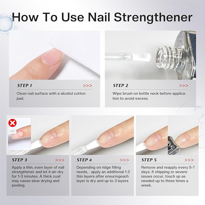 Morovan Nail Strengthener and Growth: Clear Nail Polish Hardener for Damaged Nails Treatment fragrance free Natural Keratin Repair Prevents Discoloration Crack Thin Essential Manicure Nail Care Women
