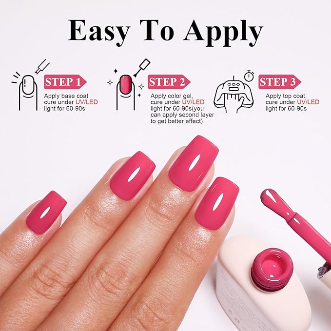 Imtiti 10ml Coral Pink Gel Nail Polish-1pcs Pink Gel Polish for Nail Art Soak off UV Led Salon DIY at Home Gift for Women