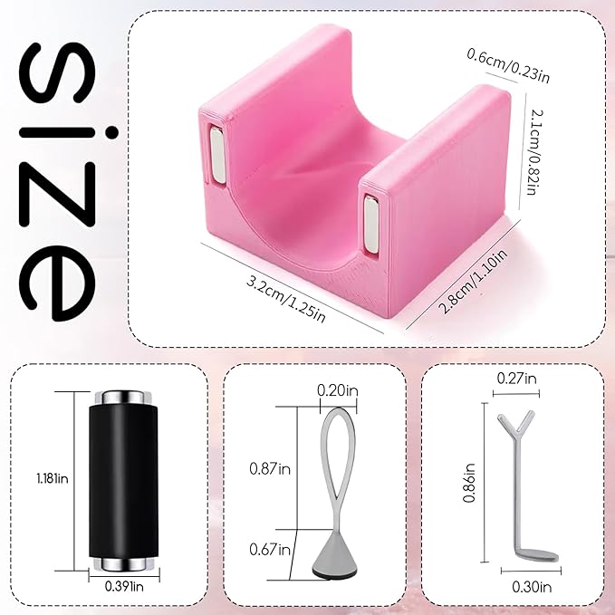 WOKOTO 2 PCS Cat Eye Magnet Set For Nails With 4 Pcs Y&O-Shape Iron Stencils, Powerful Cylinder Magnetic Pen And 5D Automatic Magnets, Heart&Circle Nail Design Magnets Tool Manicure Cateye Effect