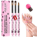 SAVILAND Acrylic Nail Brush Set: 3 Pcs Acrylic Brushes for Nails, Size 8/10/14 Professional Nail Art Brushes for Acrylics Powder Application, Acrylics Kit Set for Nails Extension 3D Caving DIY