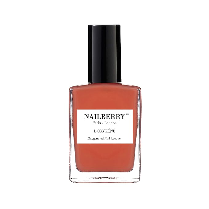 Nailberry L'Oxygéné Oxygenated Nail Lacquer | Decadence | Orange Opaque Nail Polish | UV Protected Long-Wear Nail Polish | 12-Free | Vegan | Certified Halal | Cruelty & Gluten Free | 15 ml