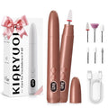 Cordless Electric Nail Drill Kit, Portable Rechargeable Nail Drill Set, Battery Electric Nail File, 5 Speeds Modes, LED Lighting, Reversible Direction, DIY, Professional (Gold)
