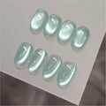 GAOY Blue Glassy Cat Eye Gel Nail Polish, 16ml Glitter Holographic Nail Polish with Magnet, Reflective Translucent UV Gel, 3307 Moon Pool