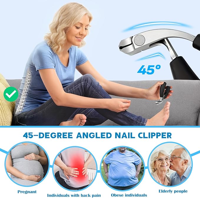 2026 Heavy Duty Toenail Clippers for Thick Nails, 7-in-1 Pedicure Kit with Catcher for Seniors & Men, Professional Wide Jaw Ingrown Toe Nail Clipper Set, Podiatrist Tool