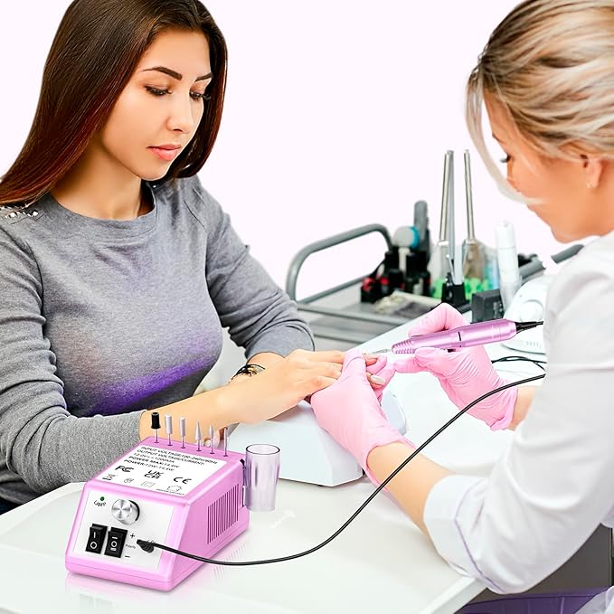 Subay 30000RPM Professional Nail Drill Machine for Acrylic Nails, Gel Nail, Nail Art Polisher Sets with 6 Bits Easy Build-in Bit Holder Twist Lock Changing Bit