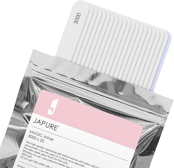 Magic Shiner Professional Nail File - 3000 Grit Ultra Fine Buffer, 20 Pcs Bulk Pack - Salon Quality Polishing Tool for Mirror Glass Shine on Natural Nails