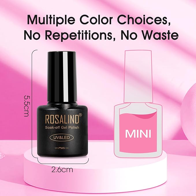 ROSALIND 30pcs Gel Nail Polish Set, 26 Colors Gel Polish with 3Pcs Glossy Matte Glitter Top Coat and Base Coat All Seasons Nude Blue Red Gel Nails art Kit DIY Salon at Home (Pack of 2)
