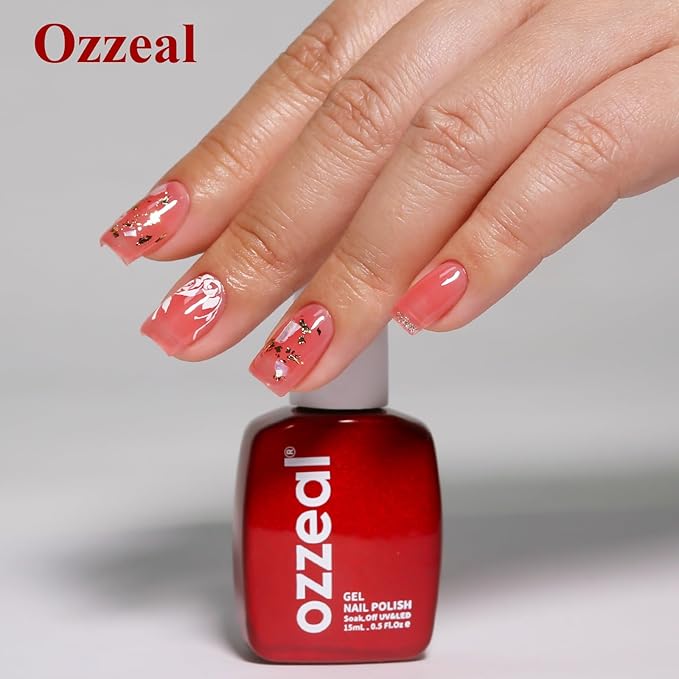 Jelly Gel Nail Polish, Strawberry Red Jelly Nail Polish Gel Translucent Spring Summer Sheer Nail Gel Polish Soak off UV LED for Nail Art DIY Manicure 0.5 Fl Oz