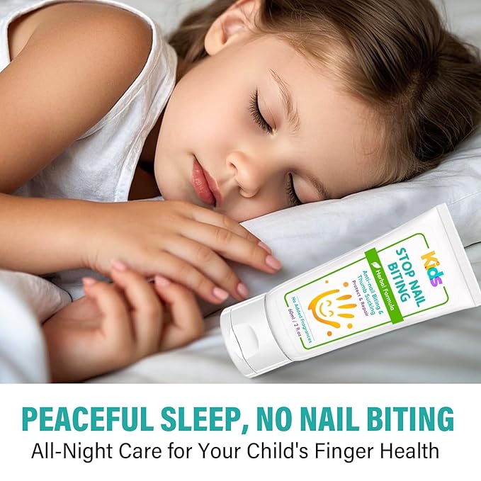 Nail Biting Treatment for Kids, Nail Biting Prevention, Effective Bitter Taste Help Stop Thumb Sucking, Safe Plant-Based Formula Nail Care Cream for Children and Adults