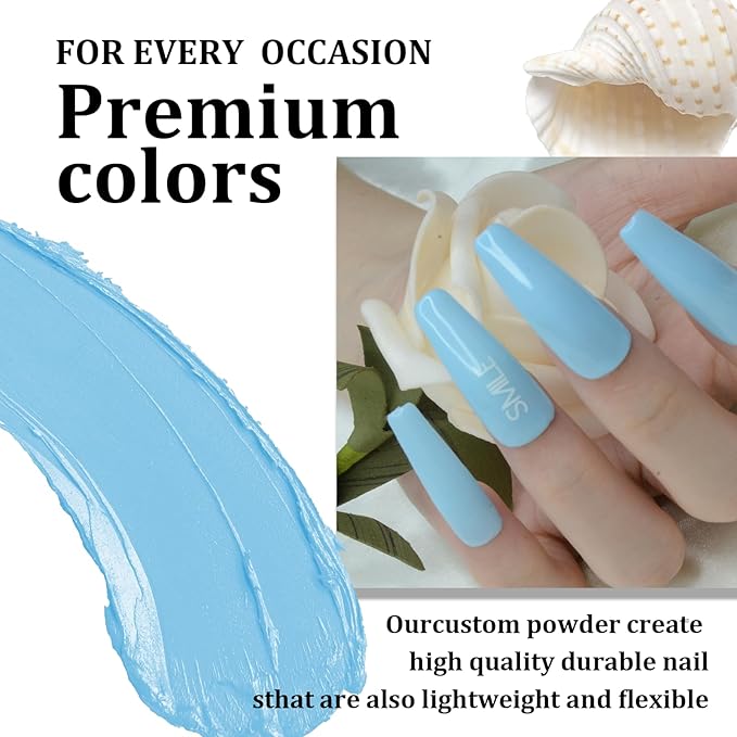 1 Oz/28g Sky Blue Dip Powder, Nail Dipping Powder French Powder Pro Collection System Nail Art Starter Manicure Salon DIY at Home, Odor-Free&Long-Lasting, No Needed Nail Lamp Curing