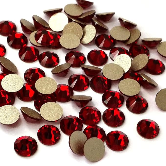 SIAM (208) dark red Austrian Crystal Austria 2058 Xilion Rose 5ss 1.8mm crystal flatback No-Hotfix rhinestones ss5 nail art 144 pcs (1 gross) from Mychobos (Crystal-Wholesale) diy