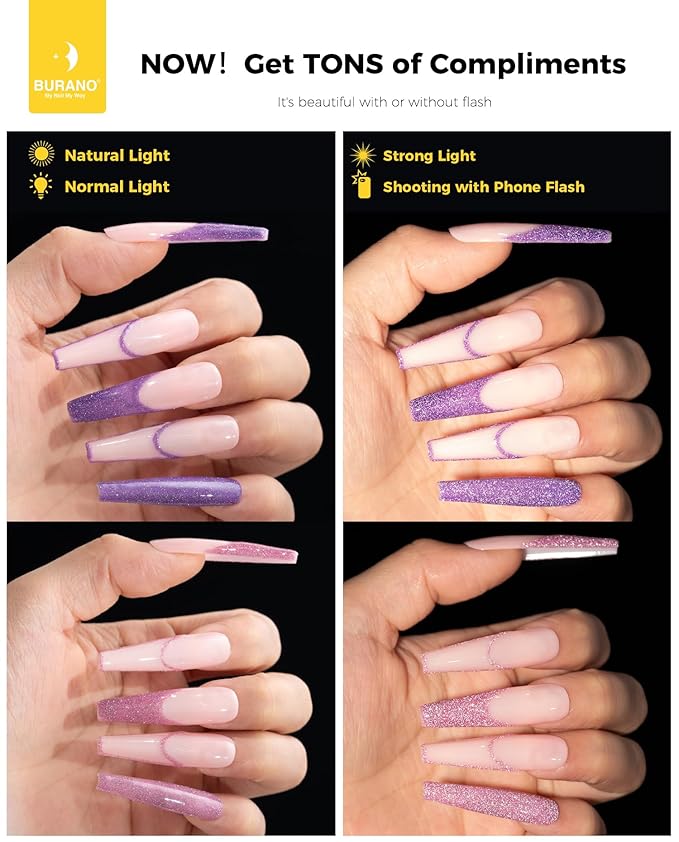 BURANO Gel Nail Polish Liner Nail Art Polish, Silver Gold Painted Gel Nail Design Polish 2 Bottle 8ml, Build in Thin Nail Brush Curing Required LX16 LX28