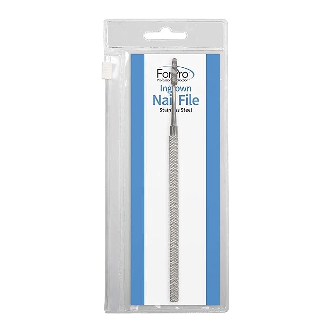 ForPro Professional Collection Ingrown Nail File, Surgical Grade Stainless Steel Ingrown Toenail Tool with Angled End