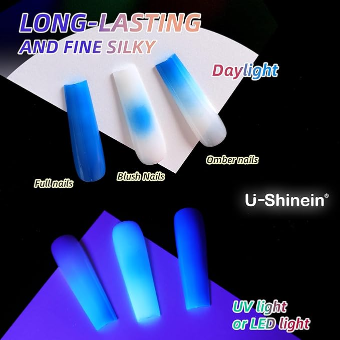 Cushion Gradient Painting Gel, Ombre Nails Aura Nails Full Coverage Precise Control of Each Dip Matte Effect Non-Wipe Long Lasting French Manicure Soak Off UV LED DIY Nail Art (010)