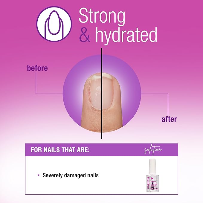 Nail Tek Hydrate Formula 4 – Moisturizing Nail Strengthener, Nails Polish Treatment for Weak and Damaged Nails, 0.5 fl oz