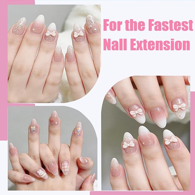 Medium Almond Kid Nail Tips,360Pcs Soft Gel Nail Tips Pre-Shaped Press On Nails For Kids, Clear Acrylic Half Matte Full Cover Fake Nail For Kids DIY Extension & Salon Use12 Sizes