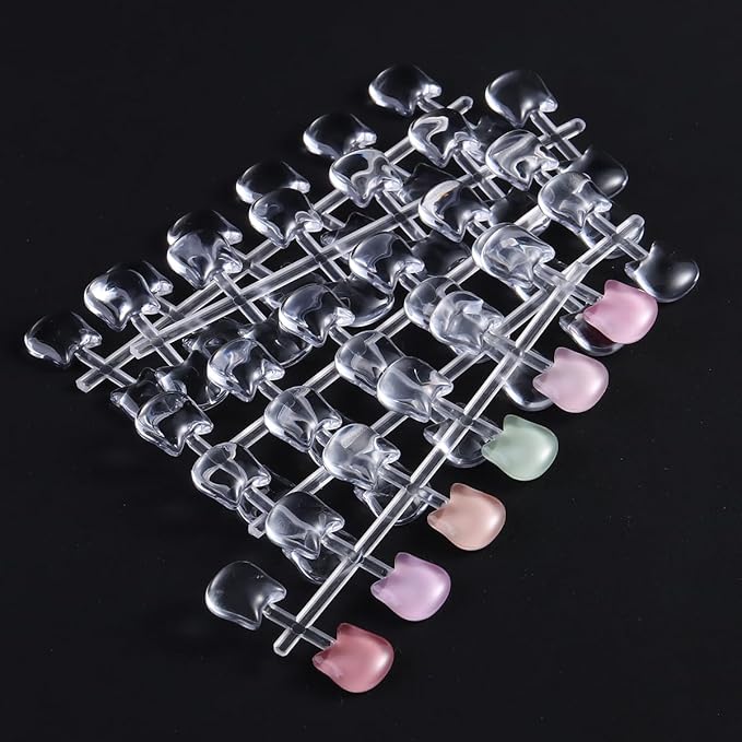 120PCS Nail Polish Swatch Dots, Cat Shape Clear Nail Polish Color Swatch False Tips Display Charts Training Practicing Painting Sample for Gel Polish Nails Manicure Showing Shelf