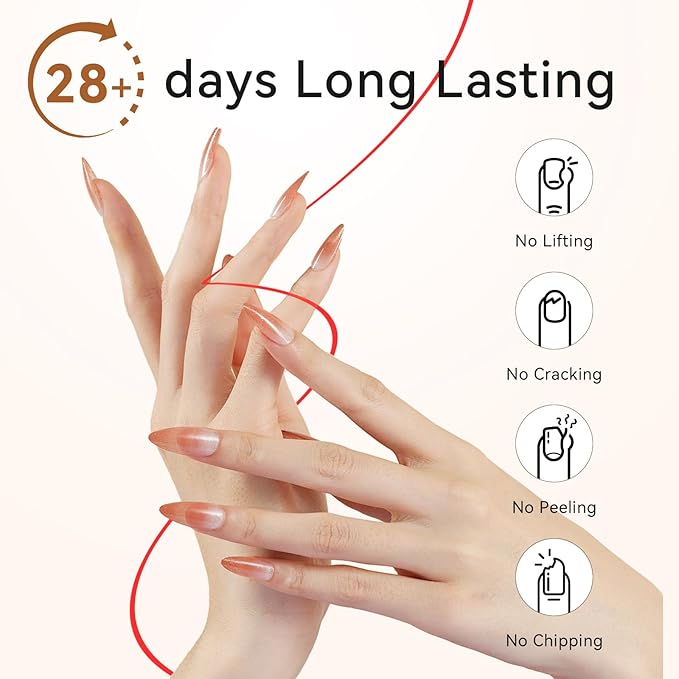 Makartt Clear Builder Nail Gel, 7 in 1 Gel Nail Polish Rubber Base Coat Hard UV Light Strengthener Extension Thickening Rhinestone Soak Off Builder for Broken Nails Repair, 1 Bottle 15ml