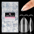 UNA GELLA Short Almond Nail Tips, 312Pcs Pre-file Inner & Full Matte Surface Short Almond Nail Tips, 15 Sizes No C Curve Soft Acrylic False Nails for Nail Extension