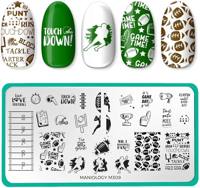 Maniology Game On Nail Stamping Plate Set, Sports-Inspired Manicures and Nail Art Designs