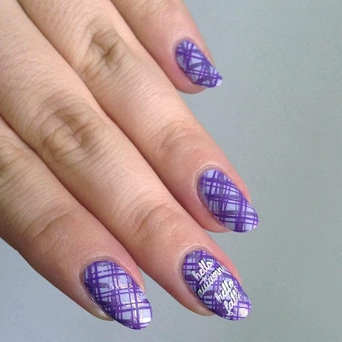 Maniology Autumn Wishes Nail Stamping Plate | Fall-Themed Designs & DIY Manicures – Reusable, Rectangular Stainless Steel Nail Art Template