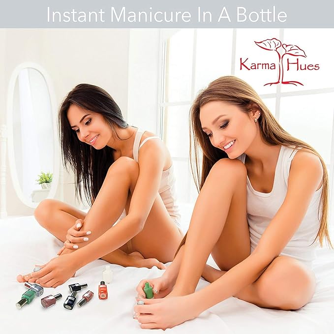 karma organic Beautiful Natural Nail Polish Set- Non-Toxic Nail Art, Vegan and Cruelty-Free Nail Paint