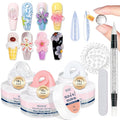 MIZHSE Solid Builder Gel for Nails: 4-in-1 3 Colors Hard Gel for Nails 3D Nail Art for Sculpting with Dual Forms Silicone Pen Soak Off U V LED Manicure Salon DIY Gift