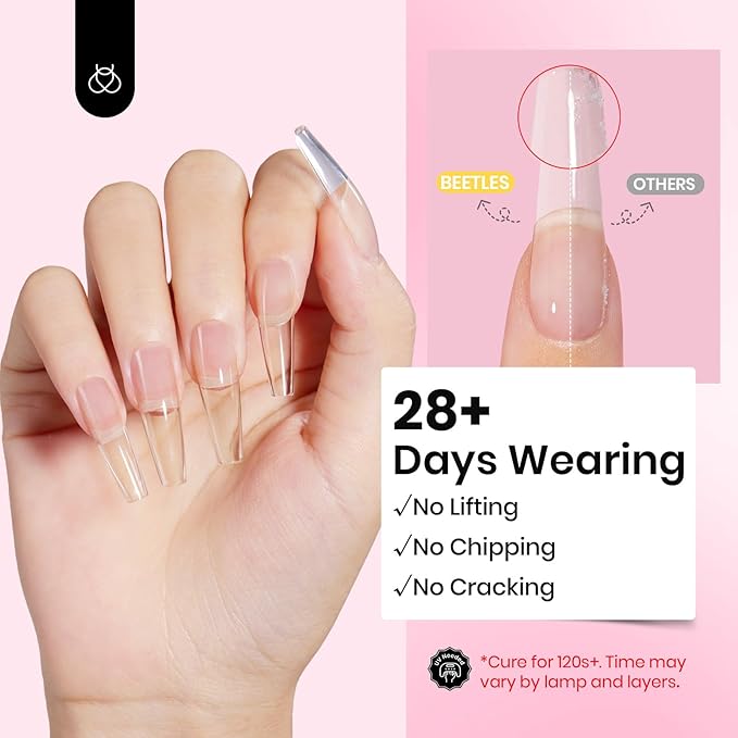 Beetles Low Heat Hard Gel-Mint Sheer Clear 1 oz 9 in 1 Nail Extension Sculpting Building Apex for Salon Professionals, Clear Builder Nail Gel, UV & LED Lamp Cured Needed