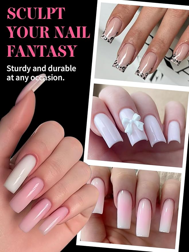 EBANKU Dual Nail Forms for Poly Extension Gel, 150 PCS Duck Nail Molds Reusable 15 Sizes Nail Extension Forms for Builder Gel Manicure Design Salon DIY