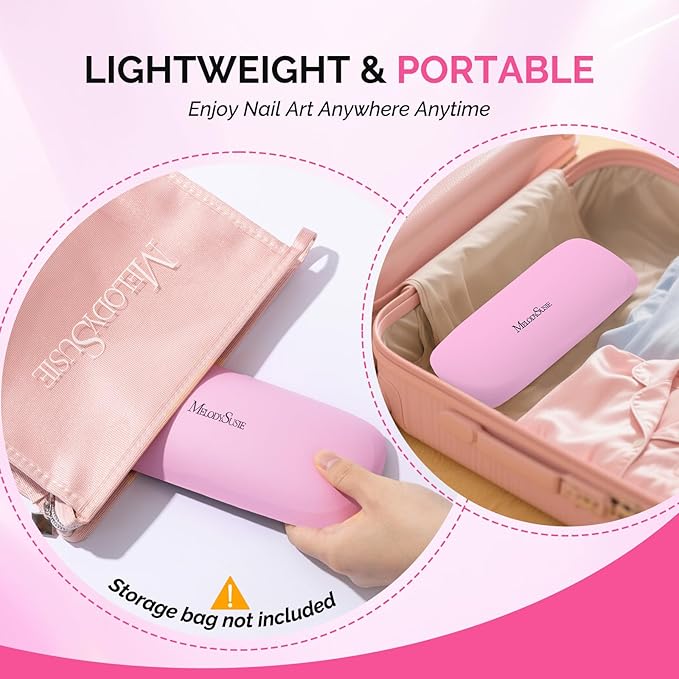 MelodySusie Nail Arm Rest, Portable Manicure Hand Rest, Professional PU Leather Nail Hand Rest Stand for Acrylic Nails, Nail Hand Pillow for Nail Tech Manicurist, Travel Salon Home, Pink