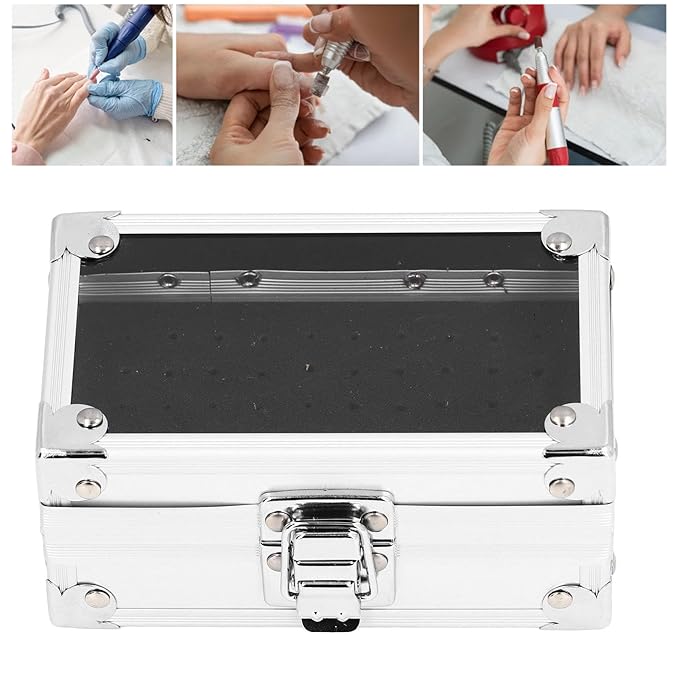 Dioche Nail Drill Bits Holder - Dustproof, Drop Resistant Multi Hole Nail Drill Bits Stand Displayer Organizer Container