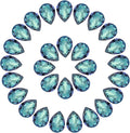 MECCANIXITY 48 Pcs 3D Teardrop Rhinestones Diamond Nail Charm Crystal Pointback K9 Glass Rhinestones Crystal Gems for Jewelry Making, Craft, 10x14mm, Dark Green