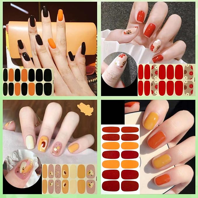 560 Pieces 40 Sheets Vibrant Color Nail Polish Strips Self-Adhesive Colorful Gel Nail Strips for Kids Nail Polish Stickers Full Nail Wraps for Women Nails Art