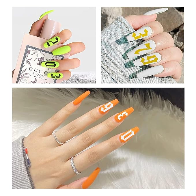 SILPECWEE 9 Sheets Number Nail Stickers Tips 3D Laser Nail Decals for Women Self Adhesive Nail Art Stickers Manicure Design Sticker Nails Decoration with 1Pc Tweezers