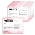 50 Pack Press on Nail Instructions Cards, Bebbtiy Press on Nail Application Guides Nail Aftercare Manicure Usage Business Supplies Card (White-1)
